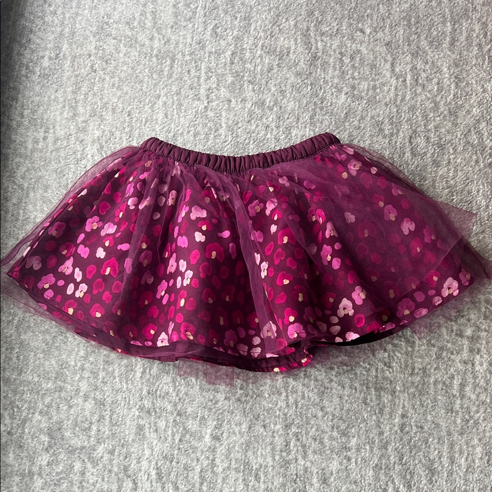 Gymboree Magenta and Pink Heart Tulle Skirt